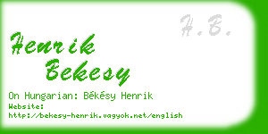 henrik bekesy business card